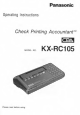 Panasonic Check Pnnting Accountant KX-RC105 Operating Instructions Manual