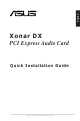 Asus Xonar DX Quick Installation Manual