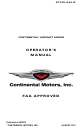 Continental Motors GTSIO-520 SERIES Operator's Manual