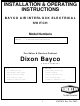 Dixon 5000S Installation & Operating Instructions