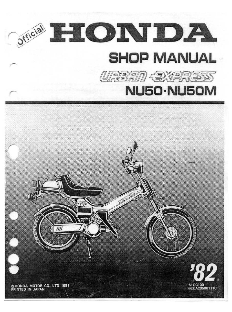 HONDA URBAN EXPRESS NU50 1982 SHOP MANUAL Pdf Download | ManualsLib