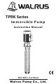 Walrus TPRK 3T 60Hz Series Instruction Manual