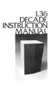 JBL Decade L36 Instruction Manual