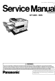 Panasonic Panafax UF-885 Service Manual
