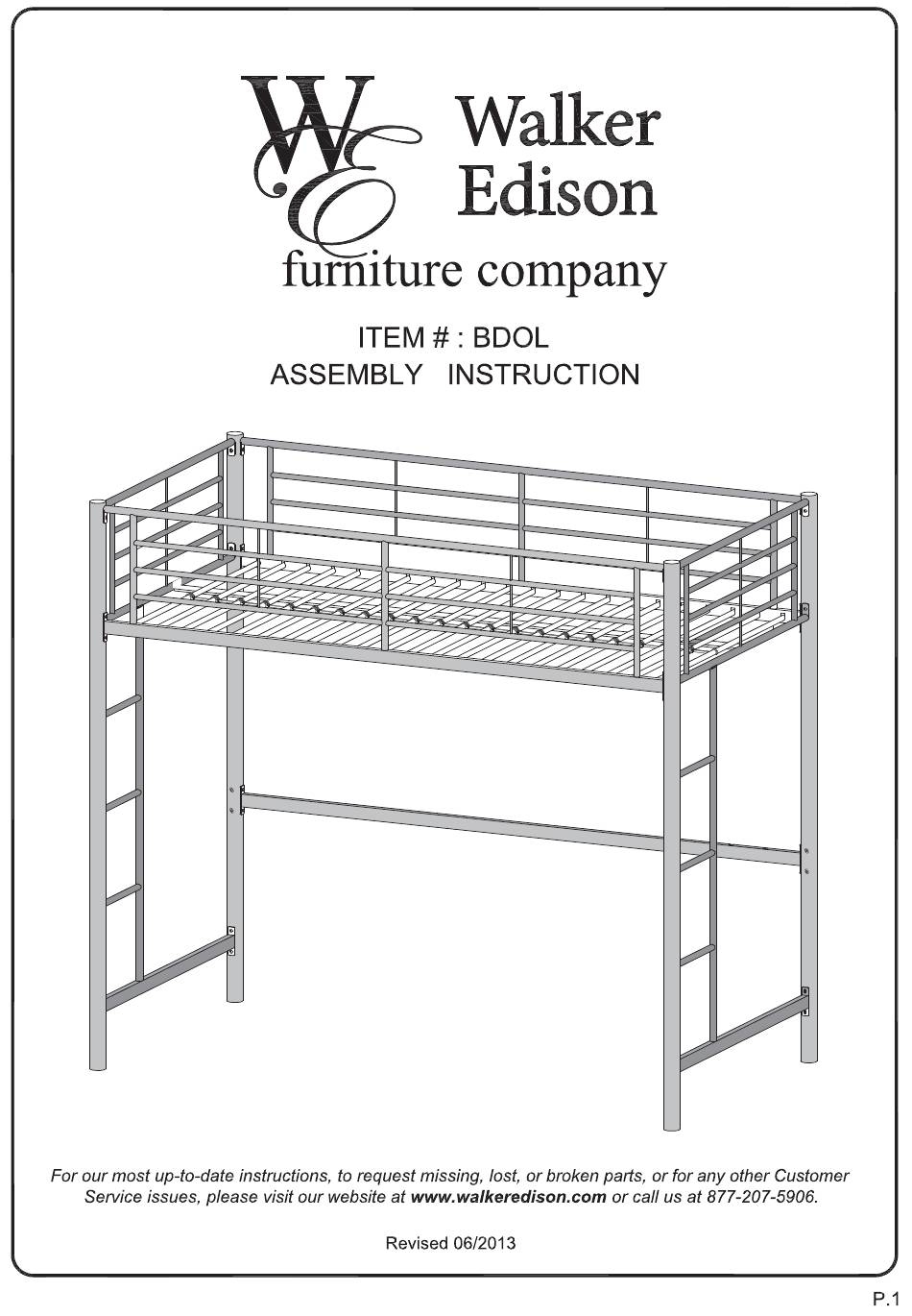 WALKER EDISON BDOL ASSEMBLY INSTRUCTION MANUAL Pdf Download ManualsLib