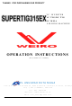 ADN WEIRO SUPERTIG315EX Operation Instructions Manual