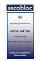 ascobloc ASCOLINE 700 Operating Instructions Manual