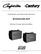Mars Comfort-Aire Century WHDEHUM-90P Installation And Operation Manual