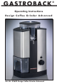 Gastroback Design Coffee Grinder Advanced Operating Instructions Manual