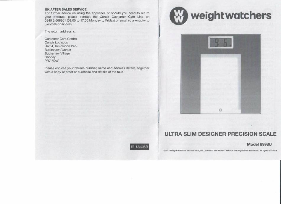 WEIGHT WATCHERS 8998U MANUAL Pdf Download | ManualsLib