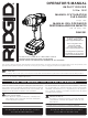 RIDGID R842301 Operator's Manual
