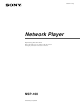 Sony NSP-100 Operating Instructions Manual