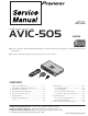 Pioneer AVIC-505 Service Manual