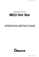 Amada MG3 Hot Bar Operating Instructions Manual