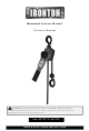 Ironton 57037 Owner's Manual