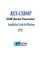 Ratoc Systems REX-USB60F Installation Manual