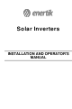 enertik GI TL series Installation And Operator's Manual