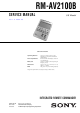 Sony RM-AV2100B Service Manual