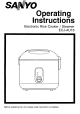 Sanyo ECJ-AU18 Operating Instructions Manual