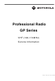 Motorola GP Series Service Information