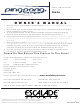 ESCALADE ping-pong T8674 Owner's Manual