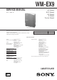 Sony Walkman WM-EX9 Service Manual