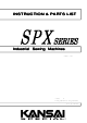 kansai SPX Series Instructions And Parts List