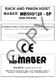 Maber MB500/120-SP Instruction And Maintenance Manual