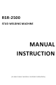 Westweld RSR-2500 Manual Instruction