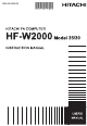 Hitachi HF-W2000 35 User Manual
