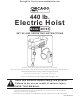 Chicago Electric 40765 Set Up And Operating Instructions Manual