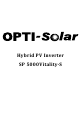 opti-solar SP 5000 Vitality-S Operating Manual