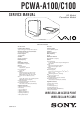 Sony VAIO PCWA-A100 Service Manual