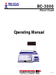 ISHIDA Rice Lake Weighing Systems BC-3000 Operating Manual