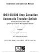 Briggs & Stratton 100CSED Series Installation And Operator's Manual