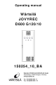 WÄRTSILÄ JOVYREC D600 G120/10 Operating Manual