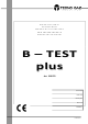 Tecno-gaz B-Test Plus User Manual