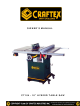 Craftex CT104 Owner's Manual
