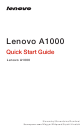 Lenovo a1000 Quick Start Manual