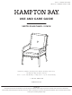 HAMPTON BAY VESTRI CLUB CHAIR FSS60523E-2PK Use And Care Manual