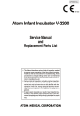 Atom Medical Corporation V-2200 Service Manual And Replacement Parts