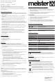 Meister 98182 Operating Instructions