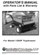 Earth & Turf Products 100SP Operator's Manual With Parts List & Warranty