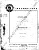 Westinghouse DE-ION DB-75 Instructions Manual