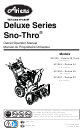 Ariens Sno-Thro 921023 – Deluxe 28 Track Owner's/Operator's Manual