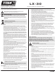 Titan LX-30 Instruction Sheet