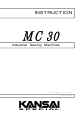 KANSAI SPECIAL MC 30 Instruction Manual
