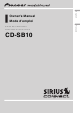 Pioneer Sirius Connect CD-SB10 Owner's Manual