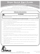 Alliance Laundry Systems Speed Queen LES33 Quick Start Manual