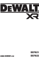 DeWalt XR DCF921 Original Instructions Manual